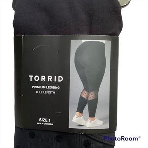 torrid black mesh cutout polka dot premium black legging